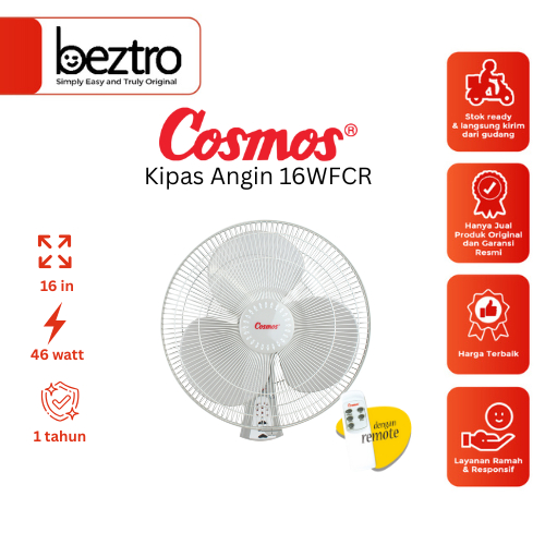 Cosmos Wall Fan 16 inch Remote - 16 WFCR Kipas Angin Dinding 16WFCR