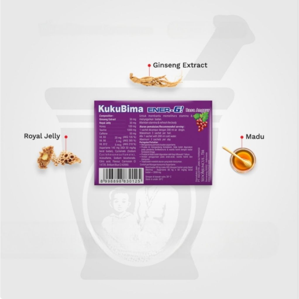 

Kuku Bima Ener-G Anggur isi 6 Sachet