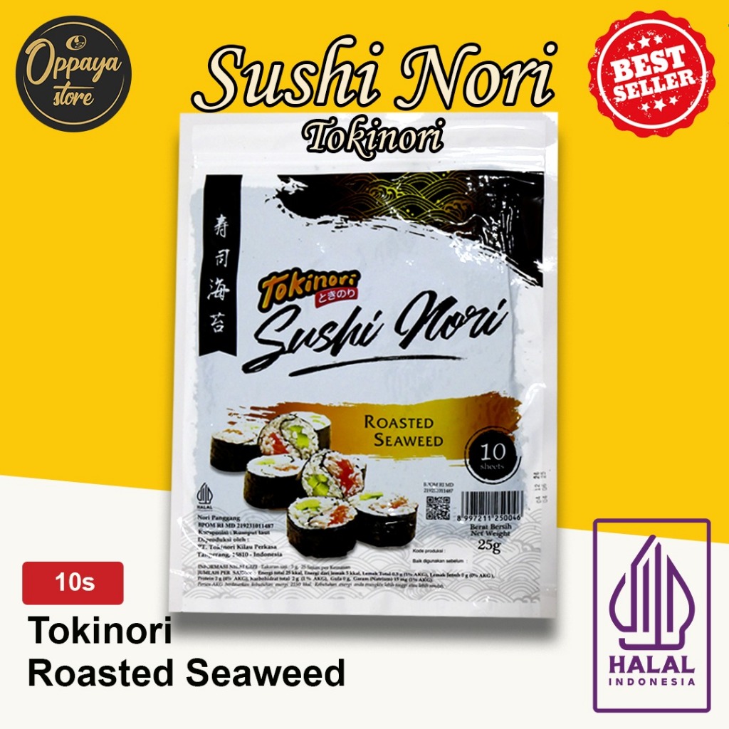 

Tokinori Sushi Nori Halal 10 Lembar Rumput Laut Kimbab Sushi