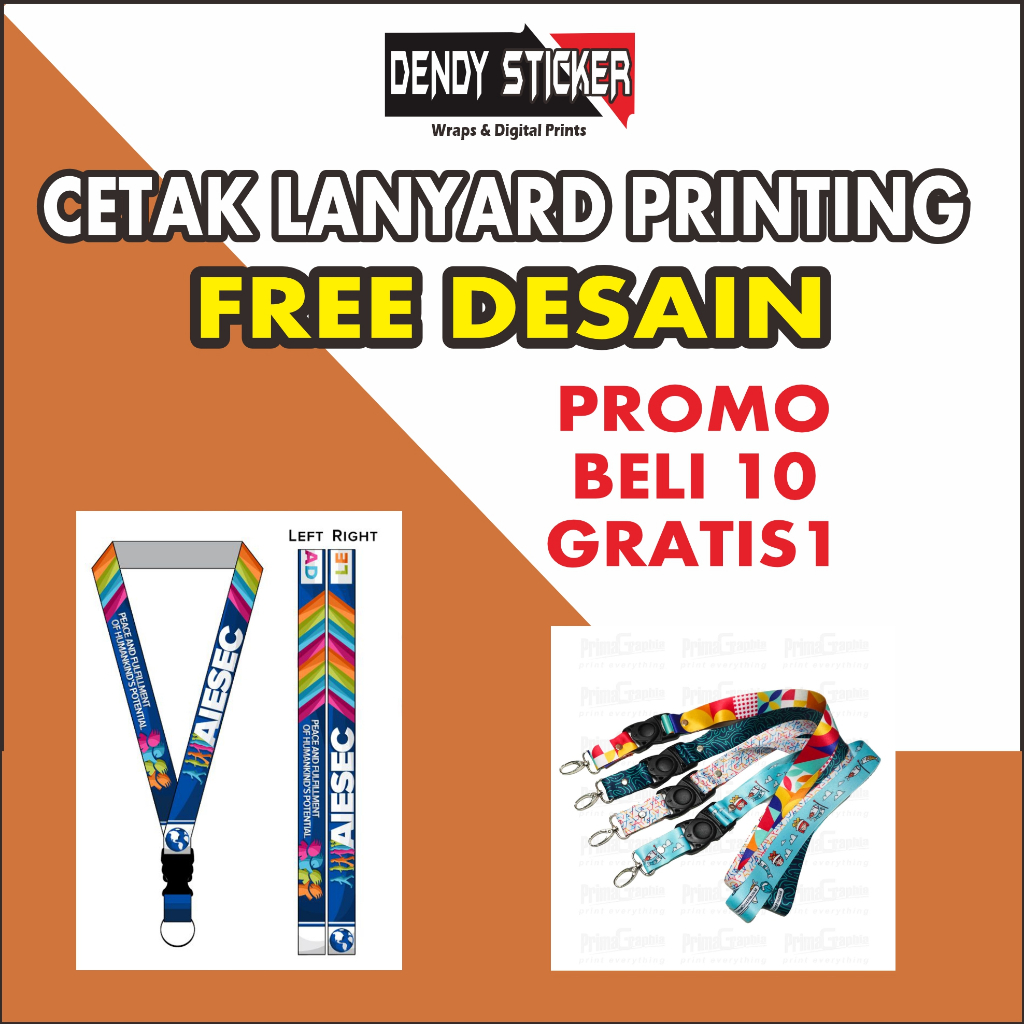 

[CUSTOM SATUAN] Paket Lanyard Custom + ID CARD 2 Sisi ukuran 1,5 cm dan 2 cm