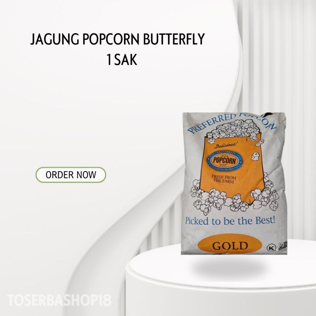 

Jagung PopCorn Butterfly / Biji Jagung Popcorn Gold USA / 1 SAK