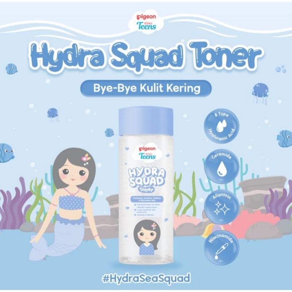 027 Pigeon Teens Hydra Squad Toner 100ml | Skincare Remaja | Ekstra Melembabkan / Skincare Anak dan 