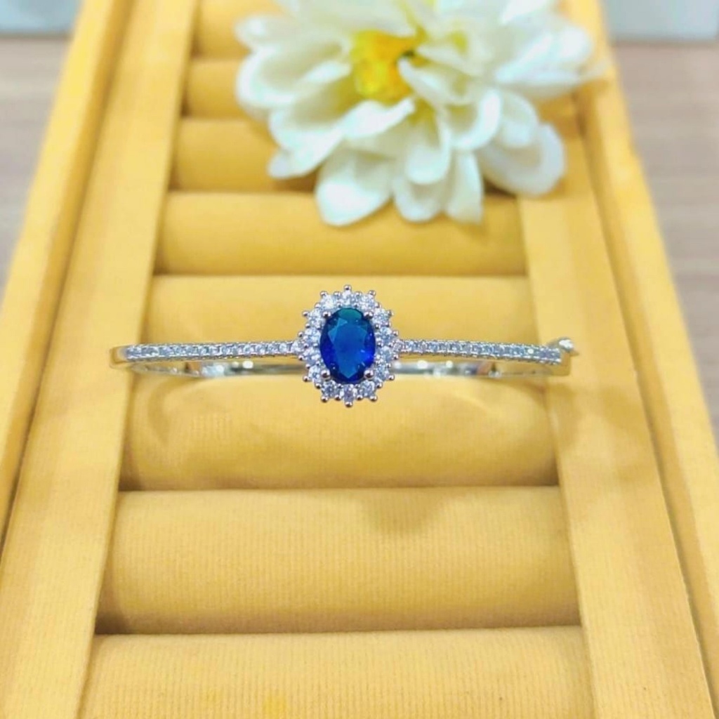 Gelang Wanita Mata Biru Lapis Permata Replika Perhiasan Premium