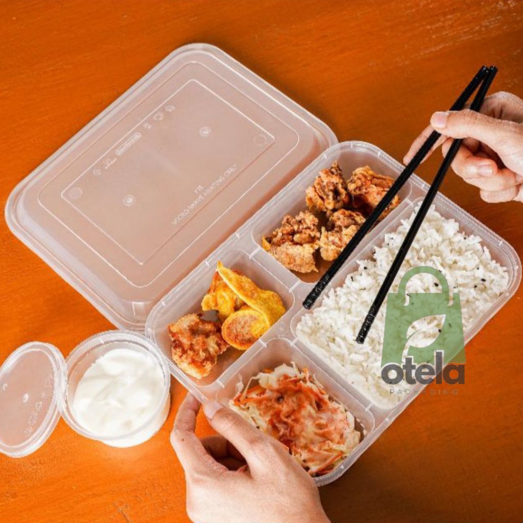 Thinwall Bento Sekat Empat Clear | Thinwall Bento Foodpack