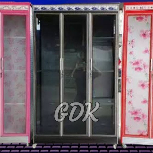 Lemari Gamis 3 Pintu Aluminium Kaca