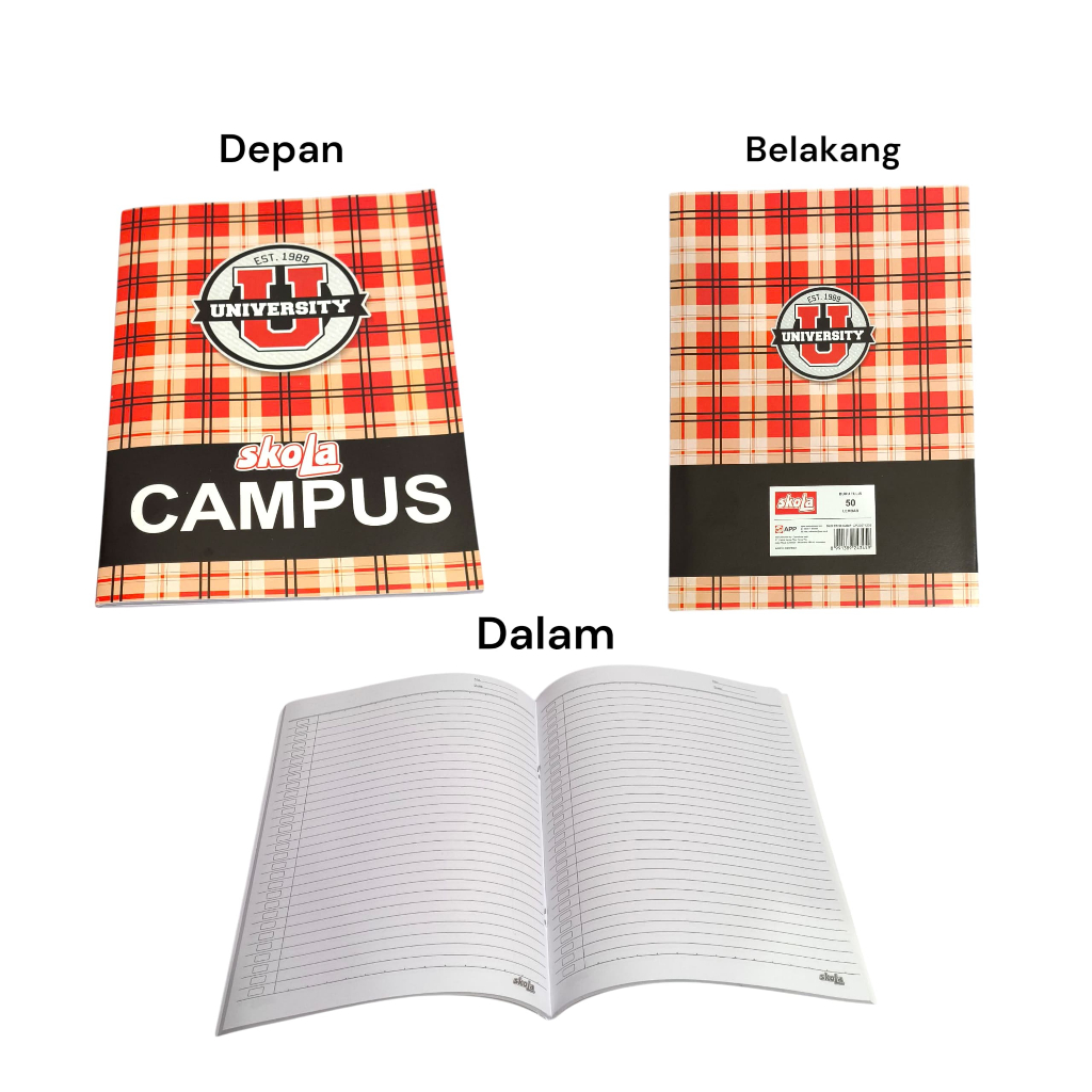 

Ay00! Skola Campus Buku Tulis Boxy 50 Lembar 1 Pack Isi 10 Buku Ukuran Boxy (Harga Per Pack)