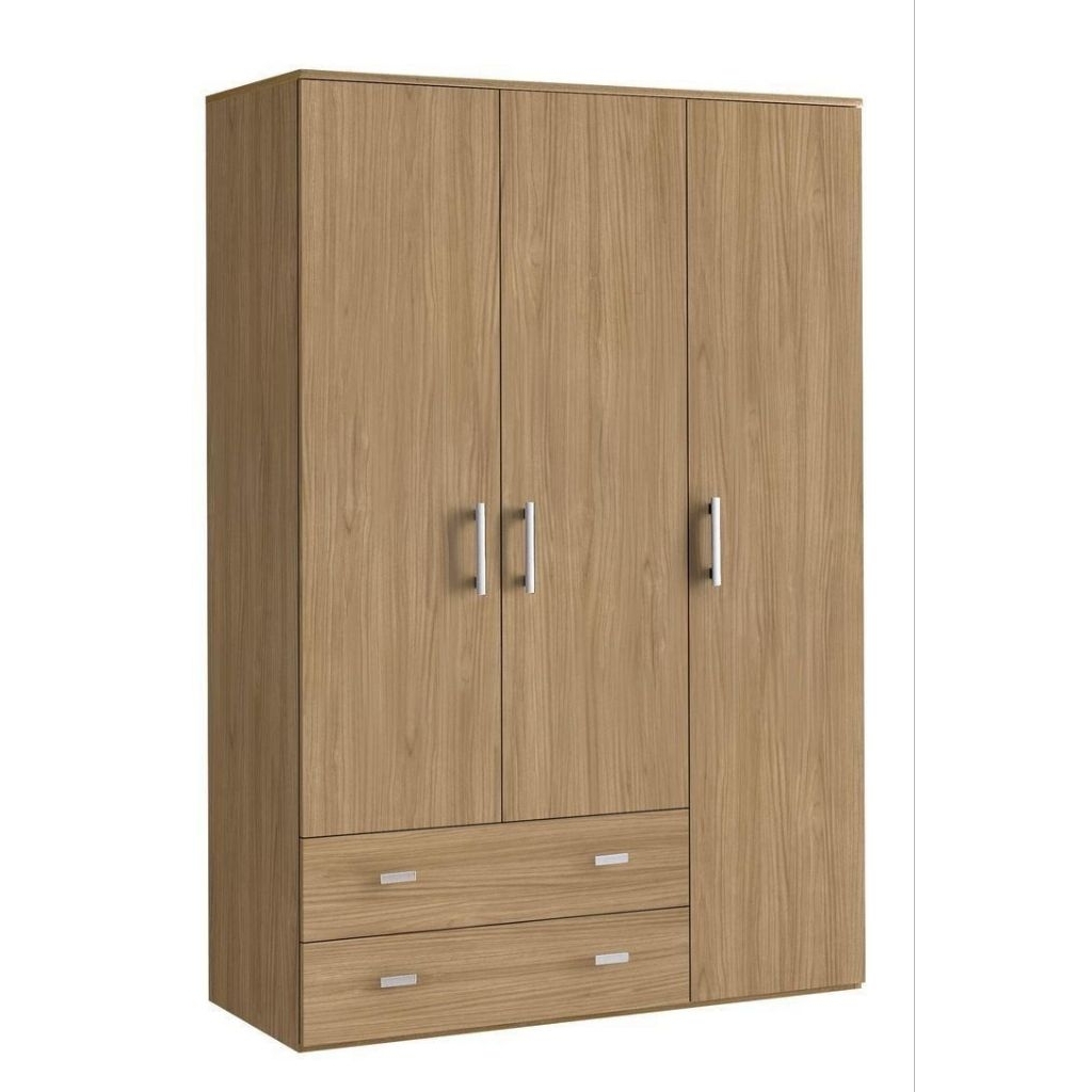 Lemari 3 pintu Kayu Jati / Lemari baju Estetik Kayu Jati Jepara / Almari Pakaian aesthetic