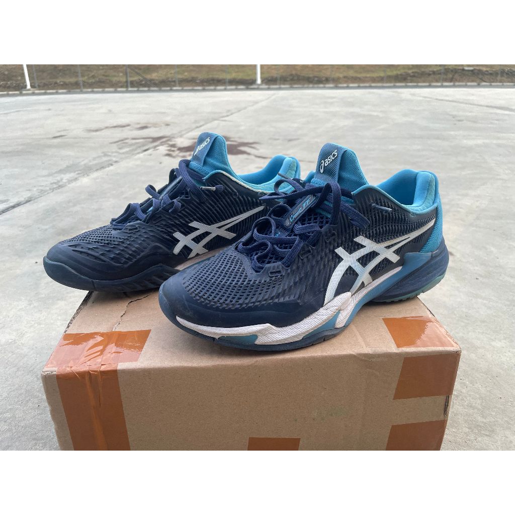 Sepatu Tenis Asics Court FF3 Novak Blue Expanse White Original Size 43,5 Insole 27,5 cm (Second)