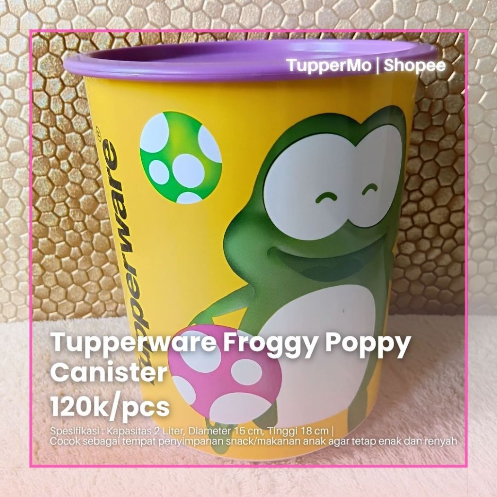 Froggy Poppy  Canister Tupperware Ori