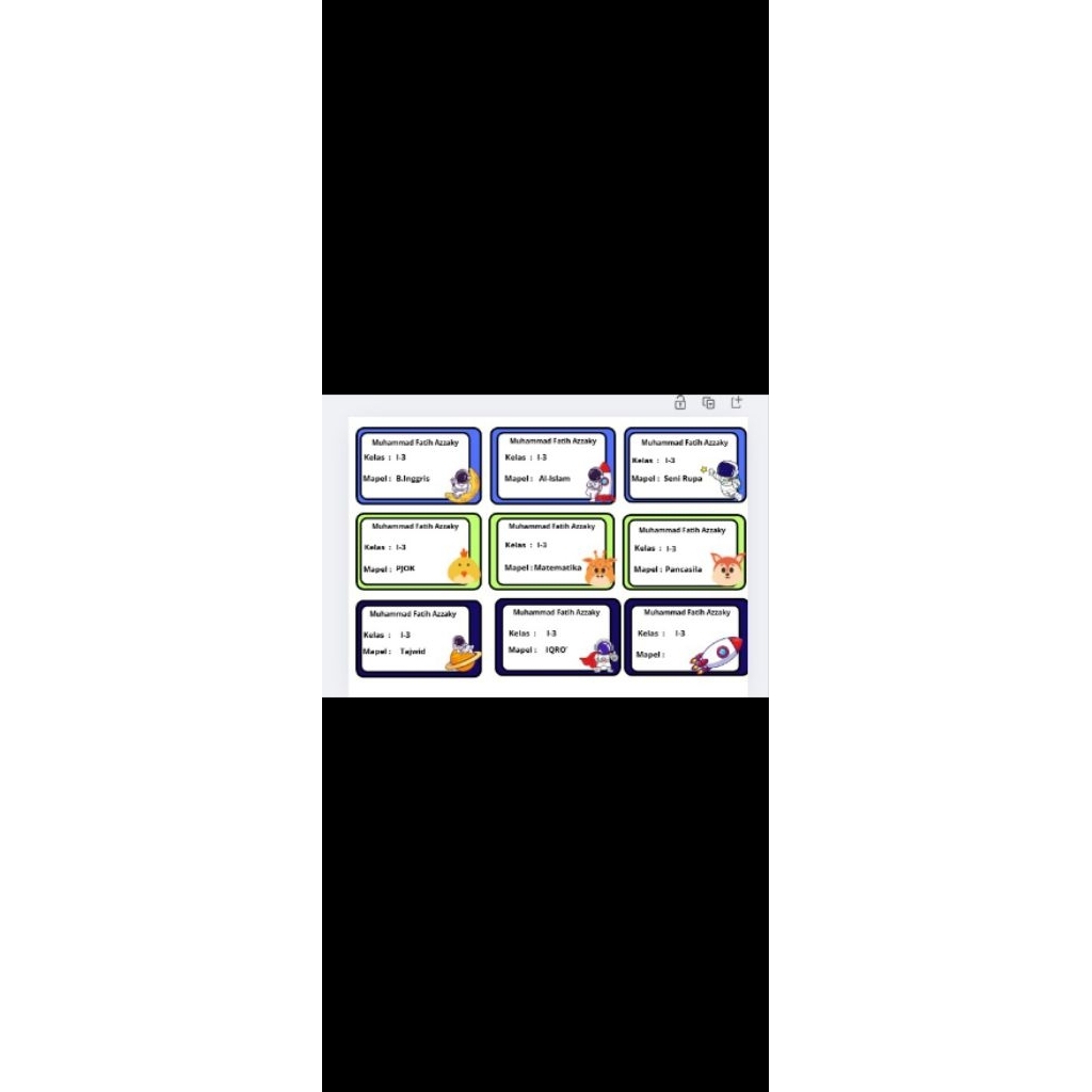 

Stiker Label Nama Karakter Animasi