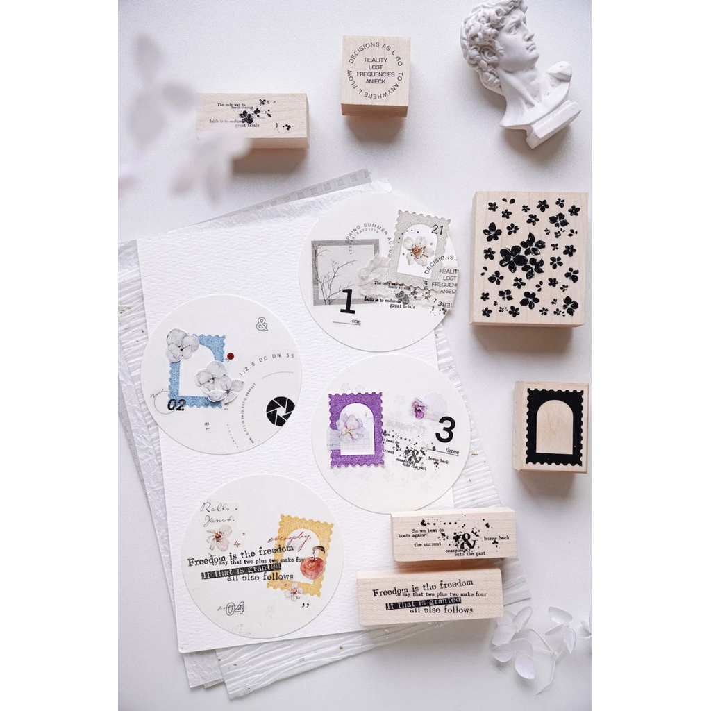 

Jennyuanzi Rubber Stamp - arch . four leave frame . label frame . photo frame . flower dot . bubble pattern . falling flowers . music quote . reality . round flower . great trials . mottled english . smile . freedom . life is a journey . spring vertical