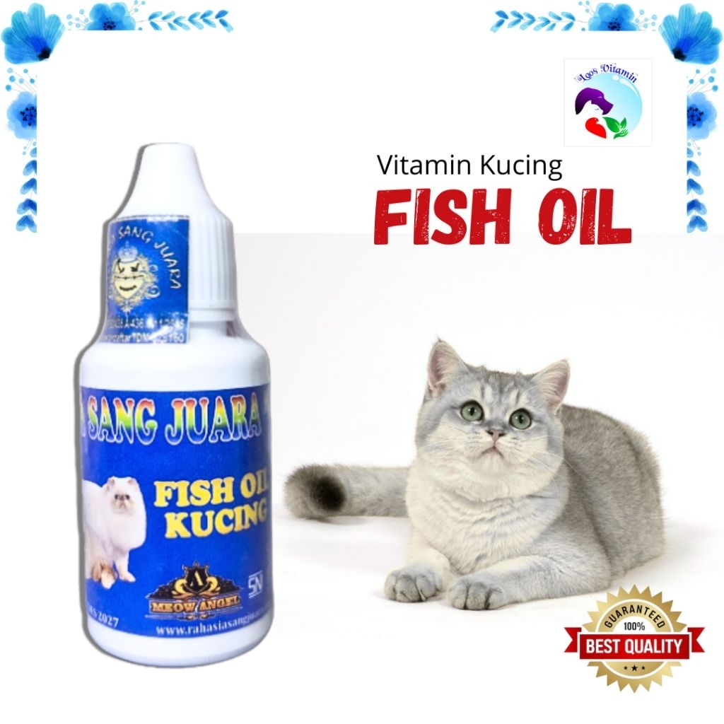 Minyak Ikan Fish Oil Vitamin Suplemen Bulu Kucing Cair Rahasia Sang Juara 30ml