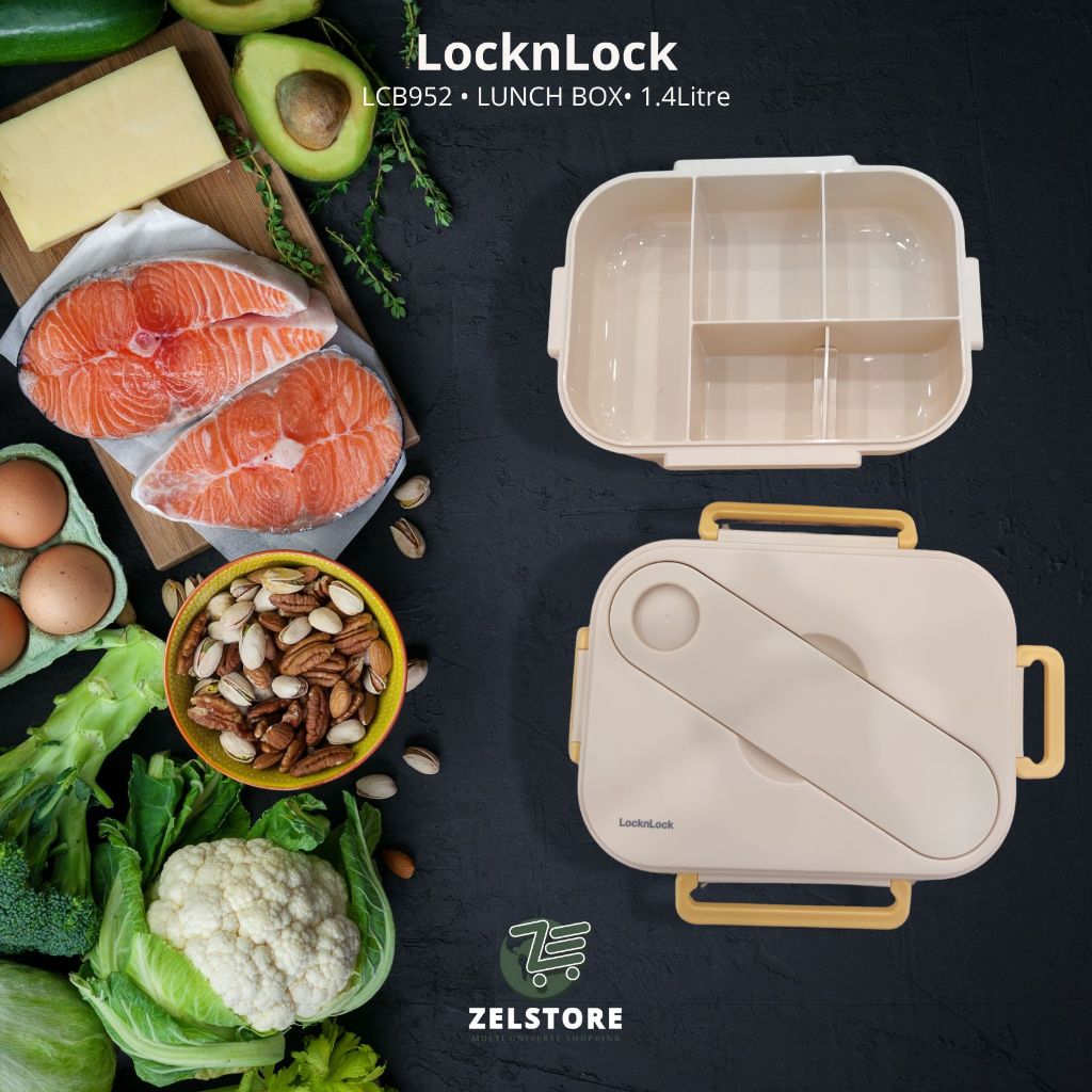 LocknLock Special LunchBox 1.4L with 5 Divided n Sauce Keeper LCB952 - ANTI TUMPAH ke sekat yg lain