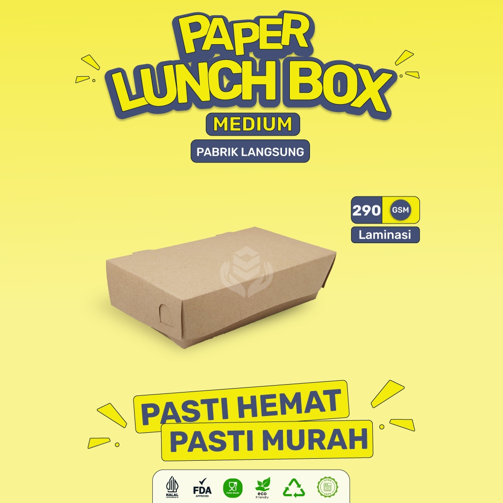 

Paper Lunch Box Medium Lunch Box Medium Lunchbox M (LB1K2-Laminasi)