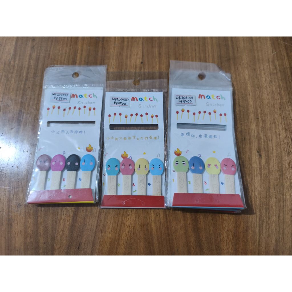 

Match stickers - Memo pad - index tab - Pembatas buku bentuk korek api