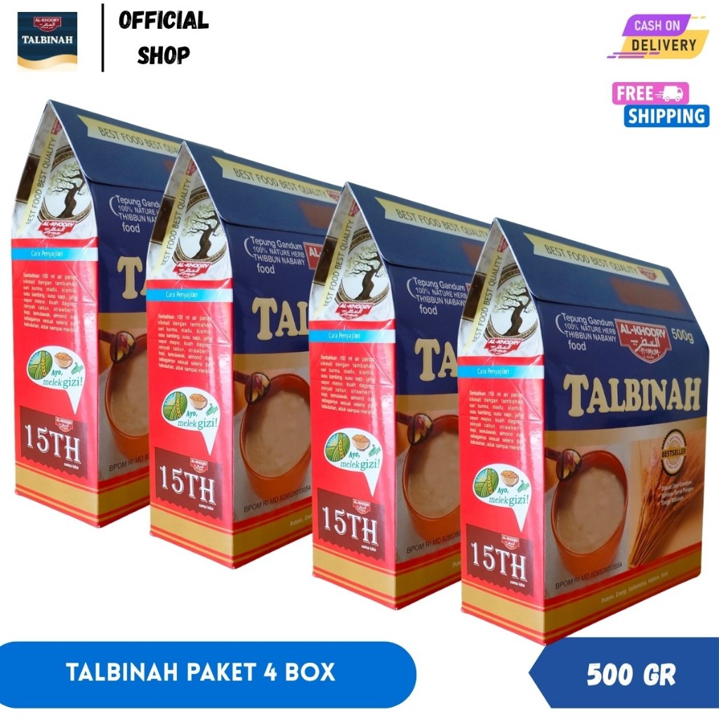 

[4 BOX] Talbinah Al-Khodry Resep Thibb Nabawy Tepung Gandum Mengatasi Masalah Pencernaan 500 Gram