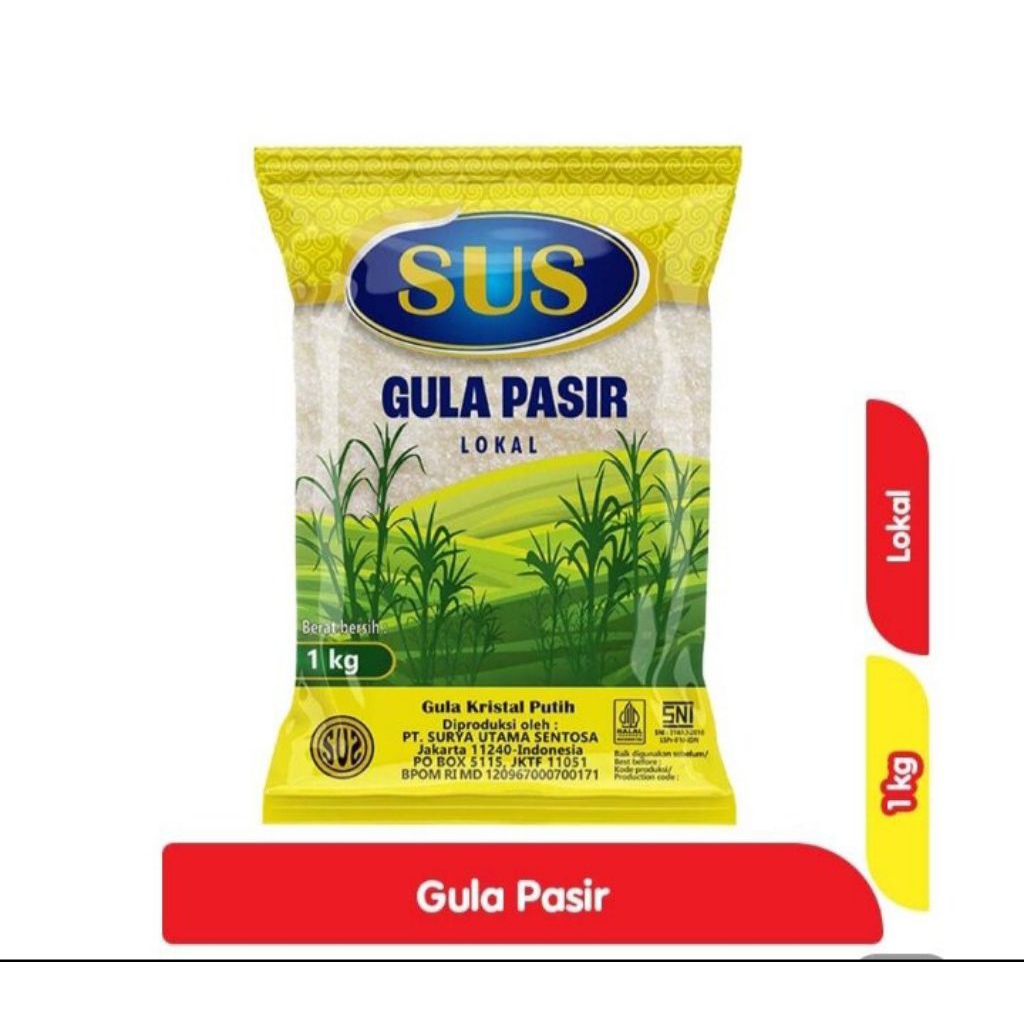 

Gula Pasir SUS kemasan kuning 1 kg