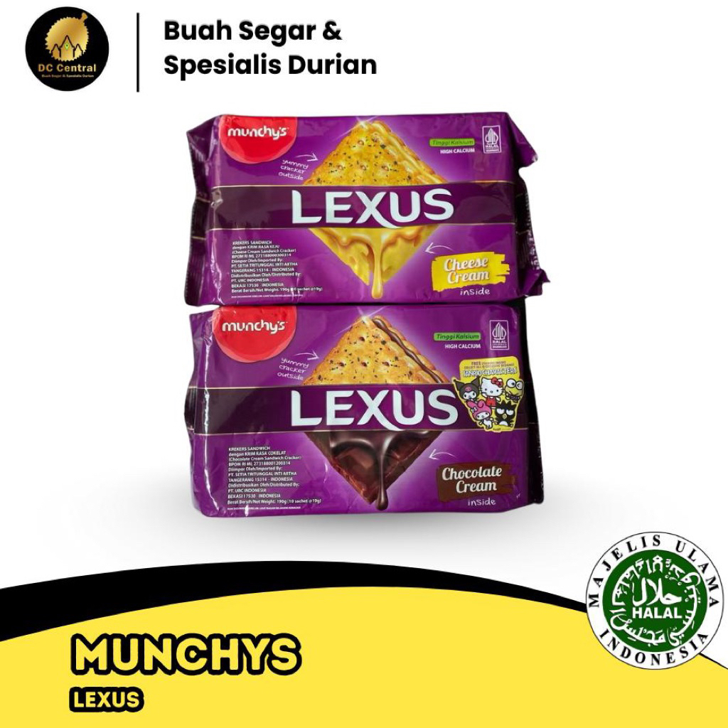 

Lexus Sandwich Biscuit 190gr Chocolate | Cheese | Peanut Butter | Biskuit Sandwich