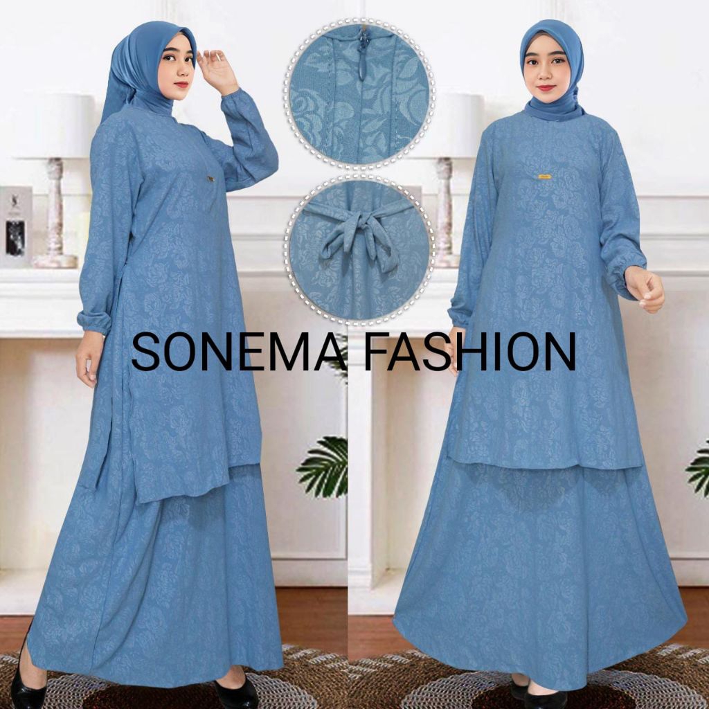 Gamis Malaysia Bahan Embos Premium Terbaru 2025/Gamis Simple Tapi Mewah/Gamis Kondangan