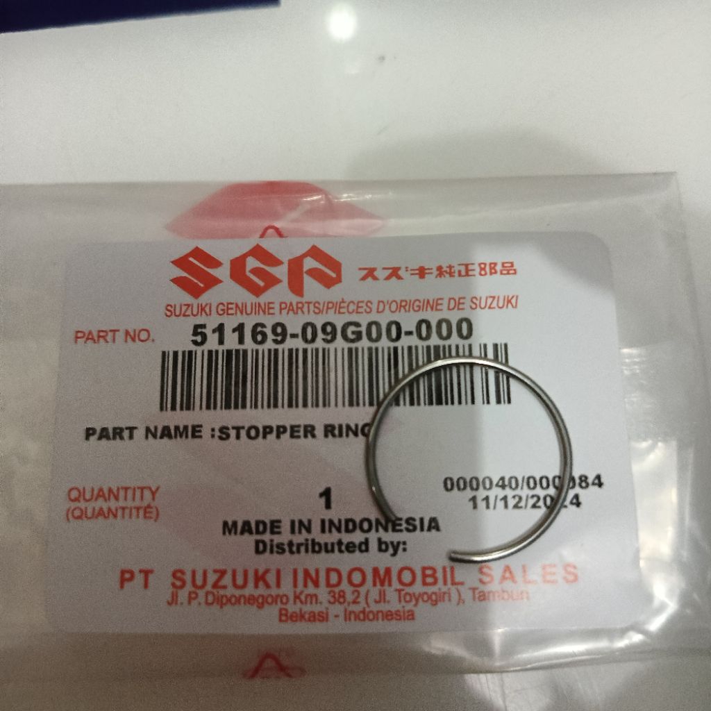 RING PENGUNCI BAUT AS SHOCK DEPAN SUZUKI  ADDRESS ORIGINAL SGP