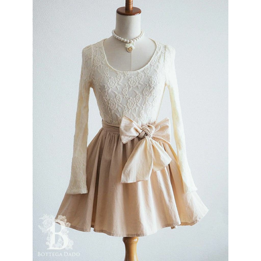 liz lisa dress brukat/liz lisa dress brukat peach corduray