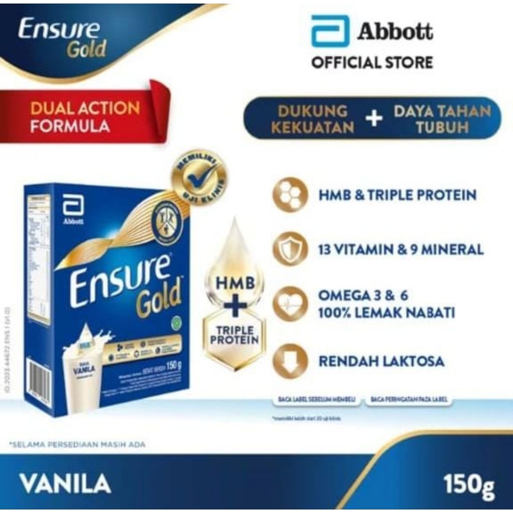 

Ensure Vanilla 150g – Nutrisi Lengkap untuk Dewasa & Lansia
