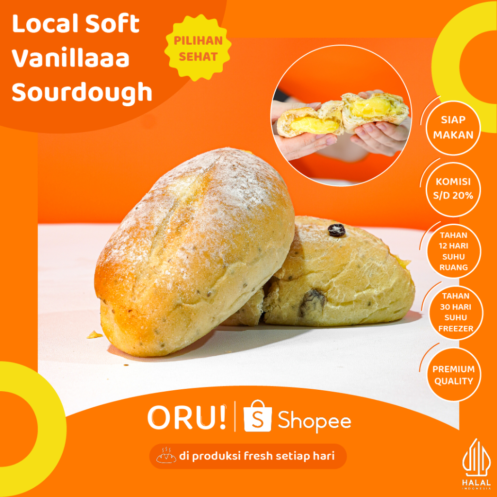 

[PROMO HARGA AMBYAR] ROTI MAUNG CREAMY VANILLA / LOCAL SOFT VANILLA SOURDOUGH - ORU Indonesia