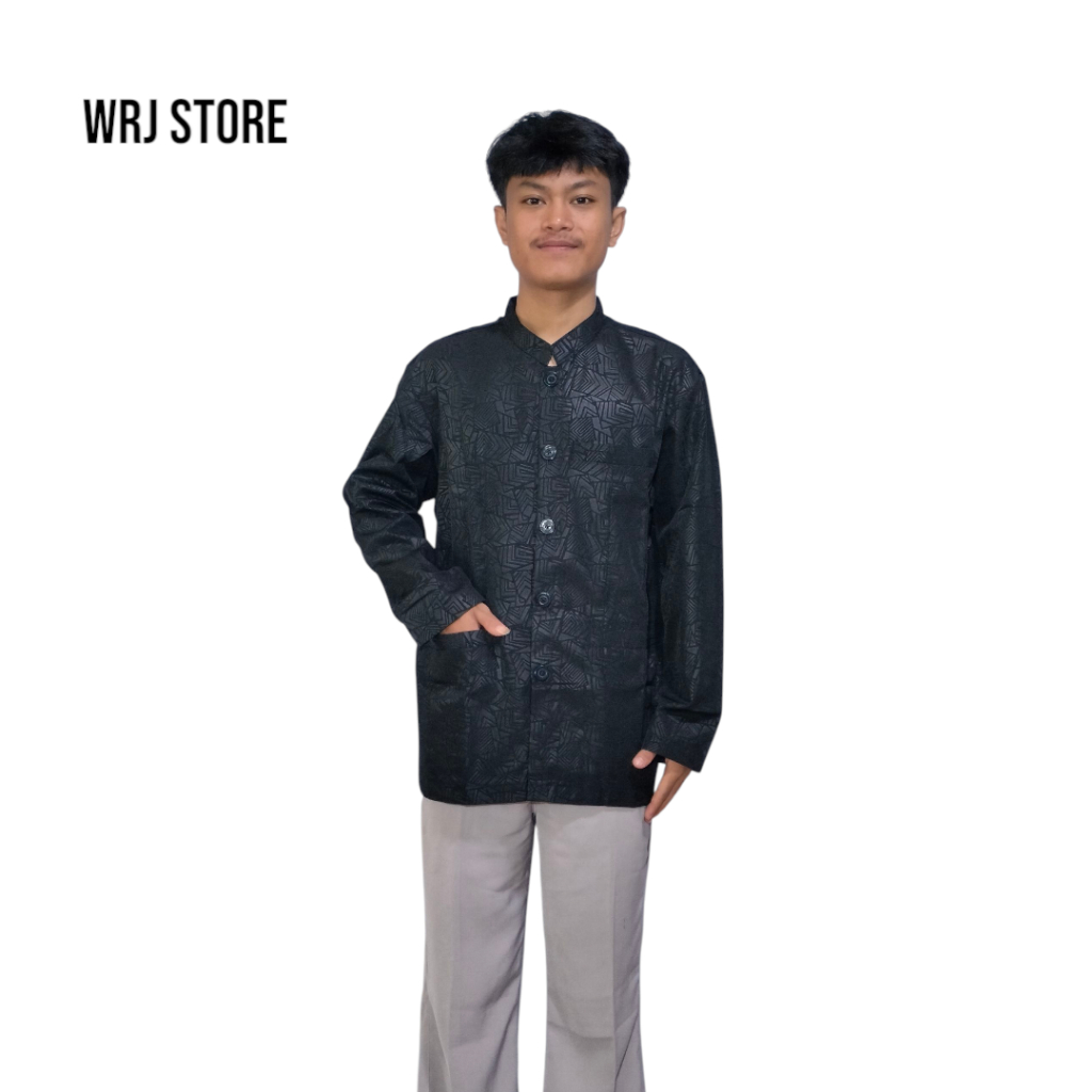 Jasko hitam polos kain embos jasko jas koko pria dewasa hitam polos terbaru 2025