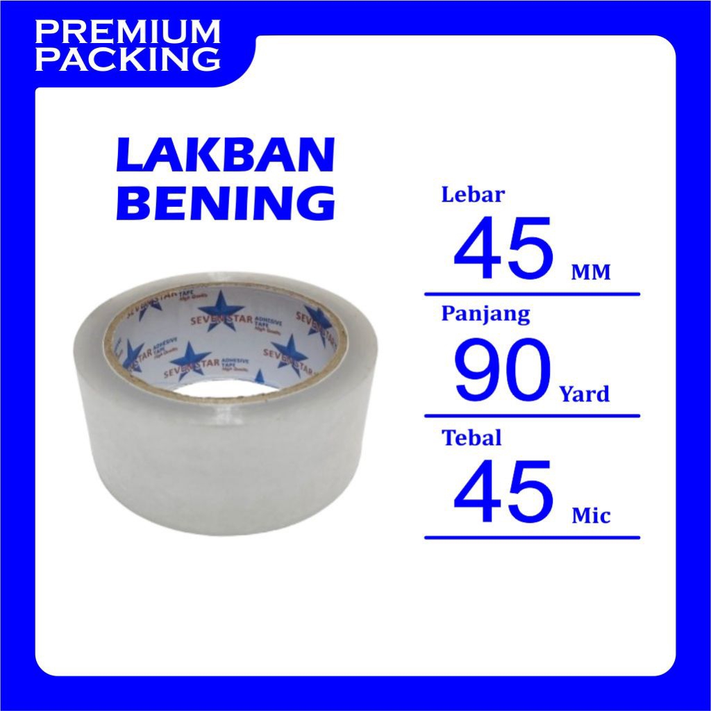 

(1Pcs) Lakban Bening 45 MM x 90 Yard SEVEN STAR