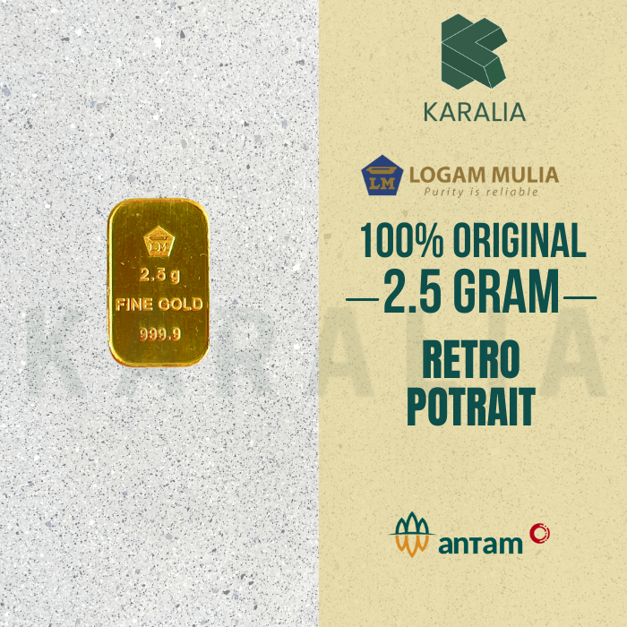 ANTAM LOGAM MULIA 2.5 GRAM RETRO POTRAIT LM ANTAM EMAS ANTAM 2,5 GRAM RETRO BERDIRI