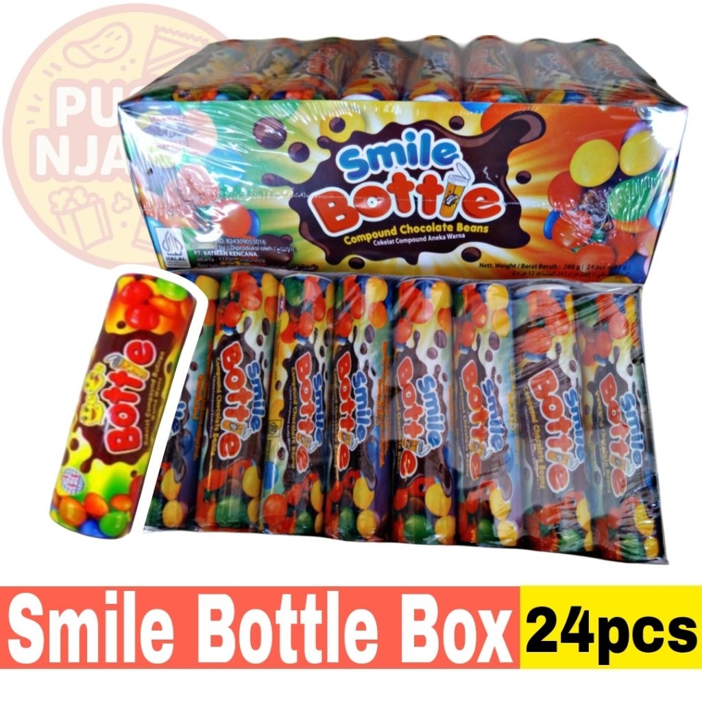 

Permen Cokelat Smile Bottle Box isi 24pcs x12gr