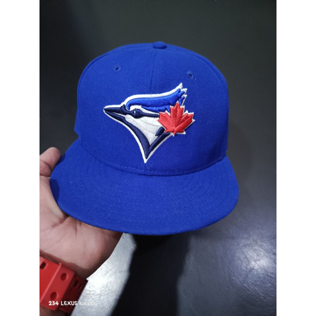 Topi New Era 7 1/2 ORIGINAL,seperti baru,blue jays OnfieldCap ( seri pemain dilapangan)