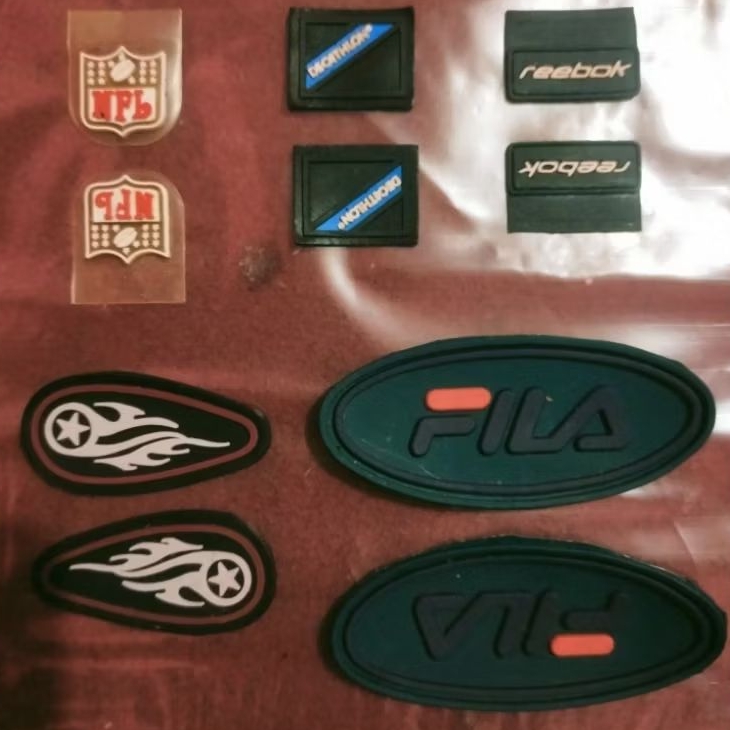 

label merek emblem/patch label tag NFL reebok fila logo api