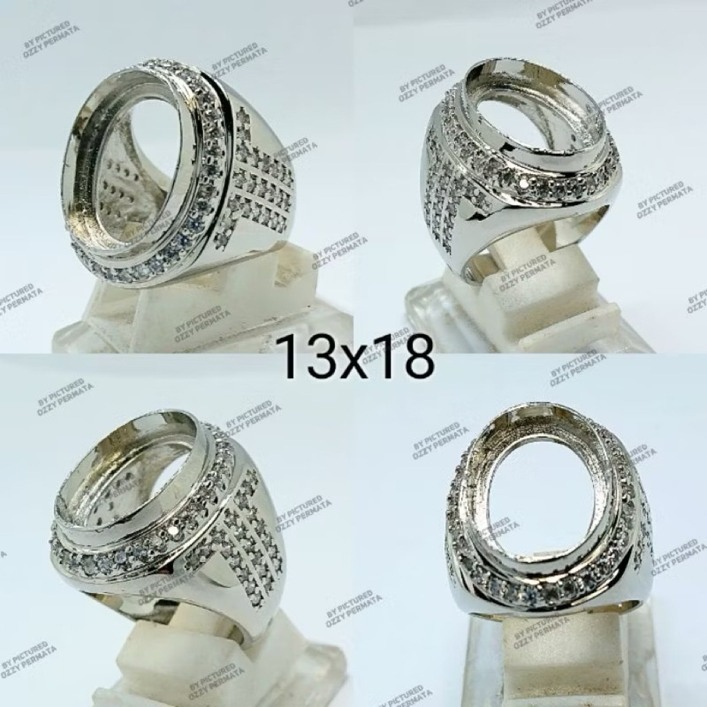 Ring Emban Alpaka Super  Microsetting  Model Kurung Model Tanam