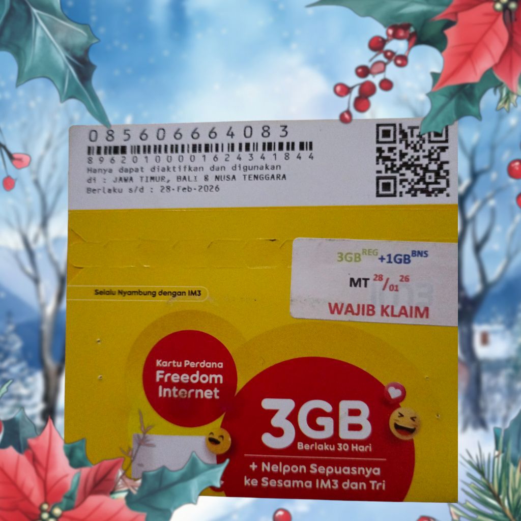 nomor cantik im3 isat isi kuota 4gb full 30hari 60 666 40 83