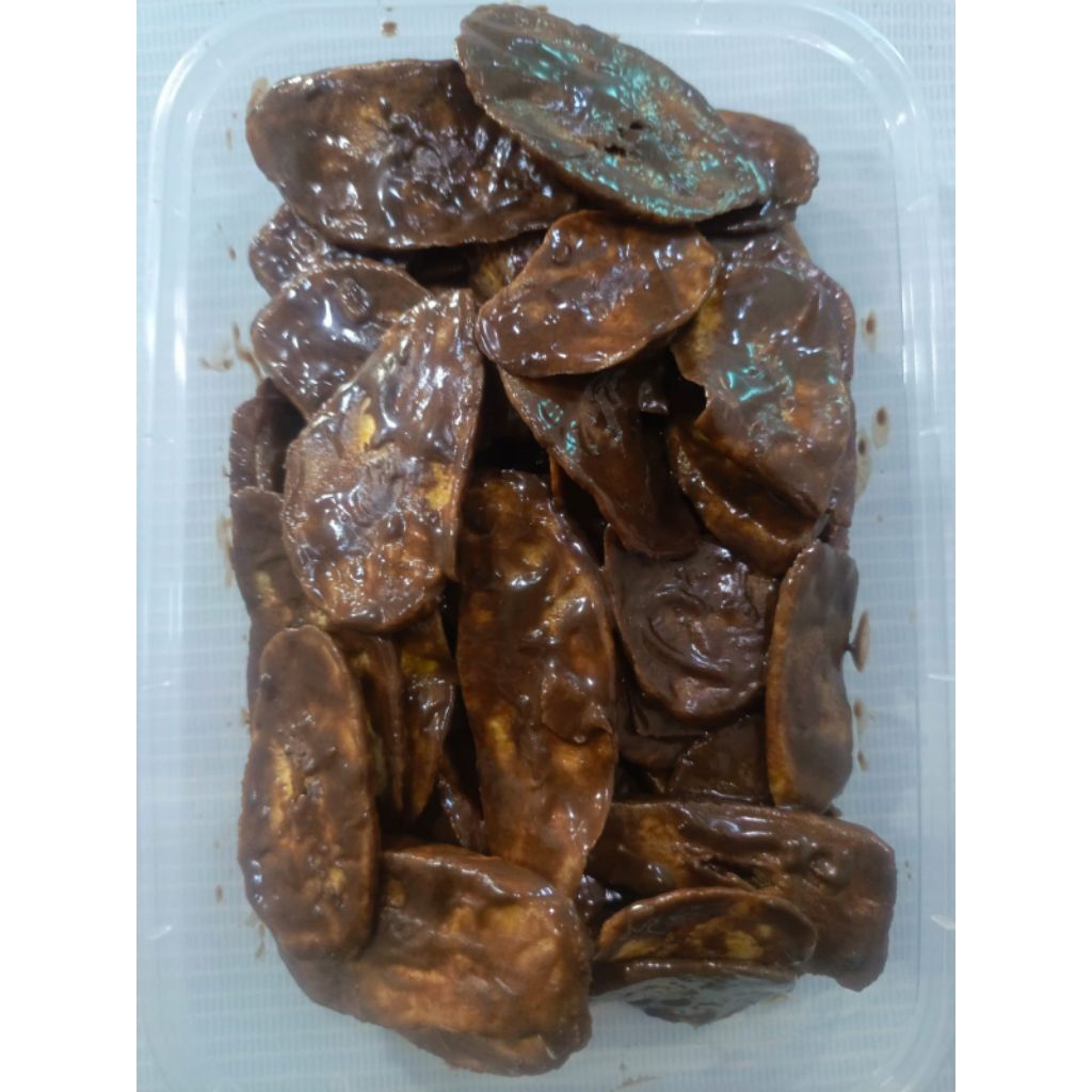 

keripik pisang coklat 150 gram kemasan thinwall 500 ml