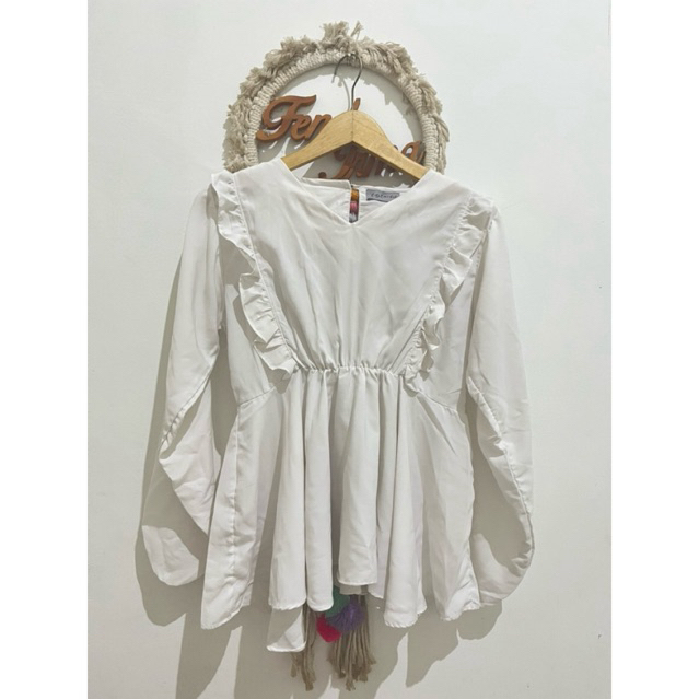 blouse crinkle putih | blouse wolfice putih | white blouse