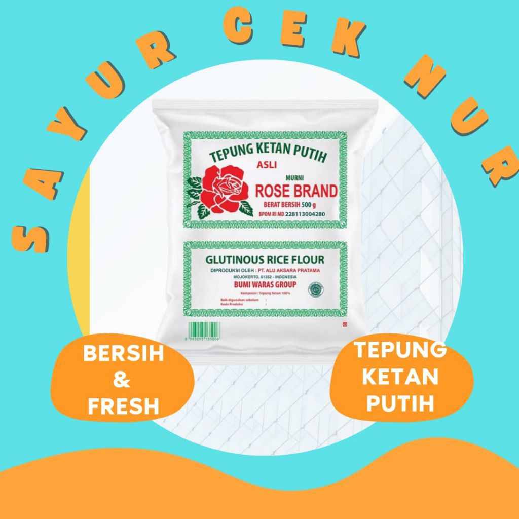 

TEPUNG KETAN PUTIH ROSE BRAND 500 GRAM - INSTAN PALEMBANG