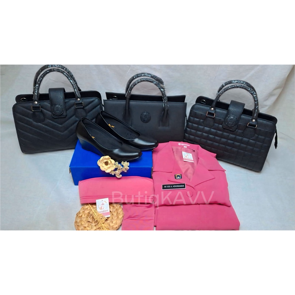 Paket Komplit (3) PSH Bhayangkari MUSLIM dengan Sepatu dan Tas Bhayangkari Logo Magnet