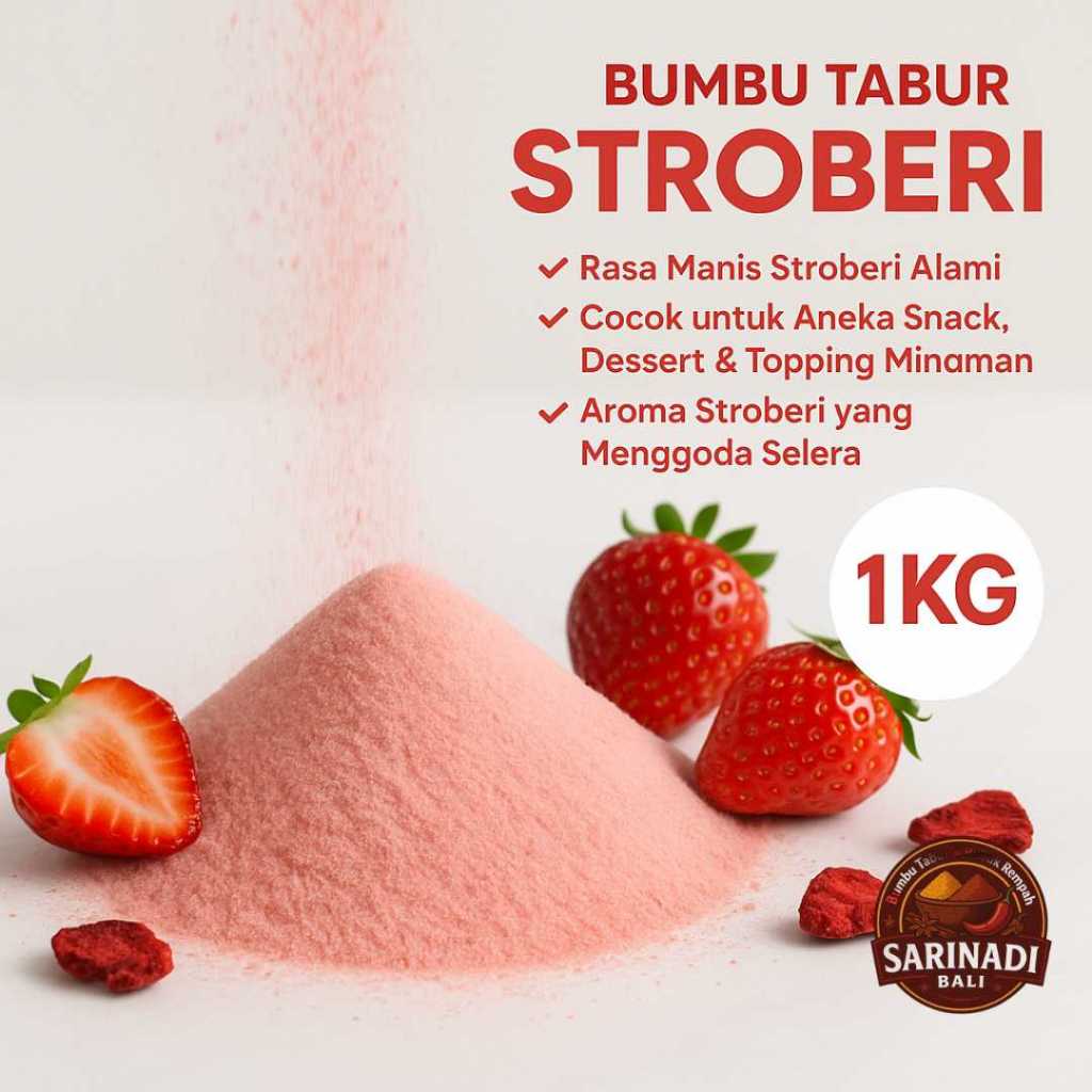 

Strawberry 1Kg Kiloan Bumbu Tabur Rasa Stroberi Manis Segar Cocok untuk Camilan
