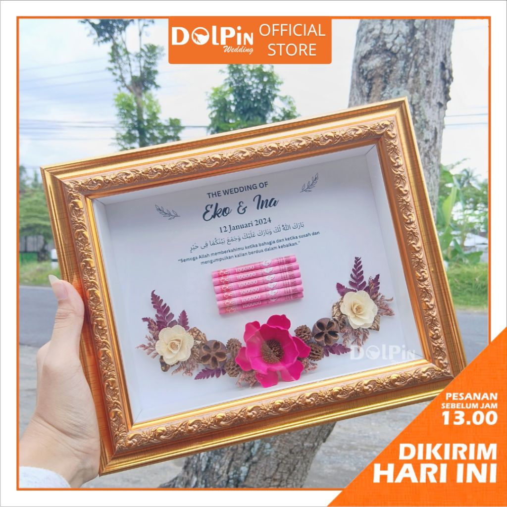 Frame Pigura Mahar dan Logam Mulia untuk Seserahan, Lamaran dan Kado Pernikahan - P.MHR