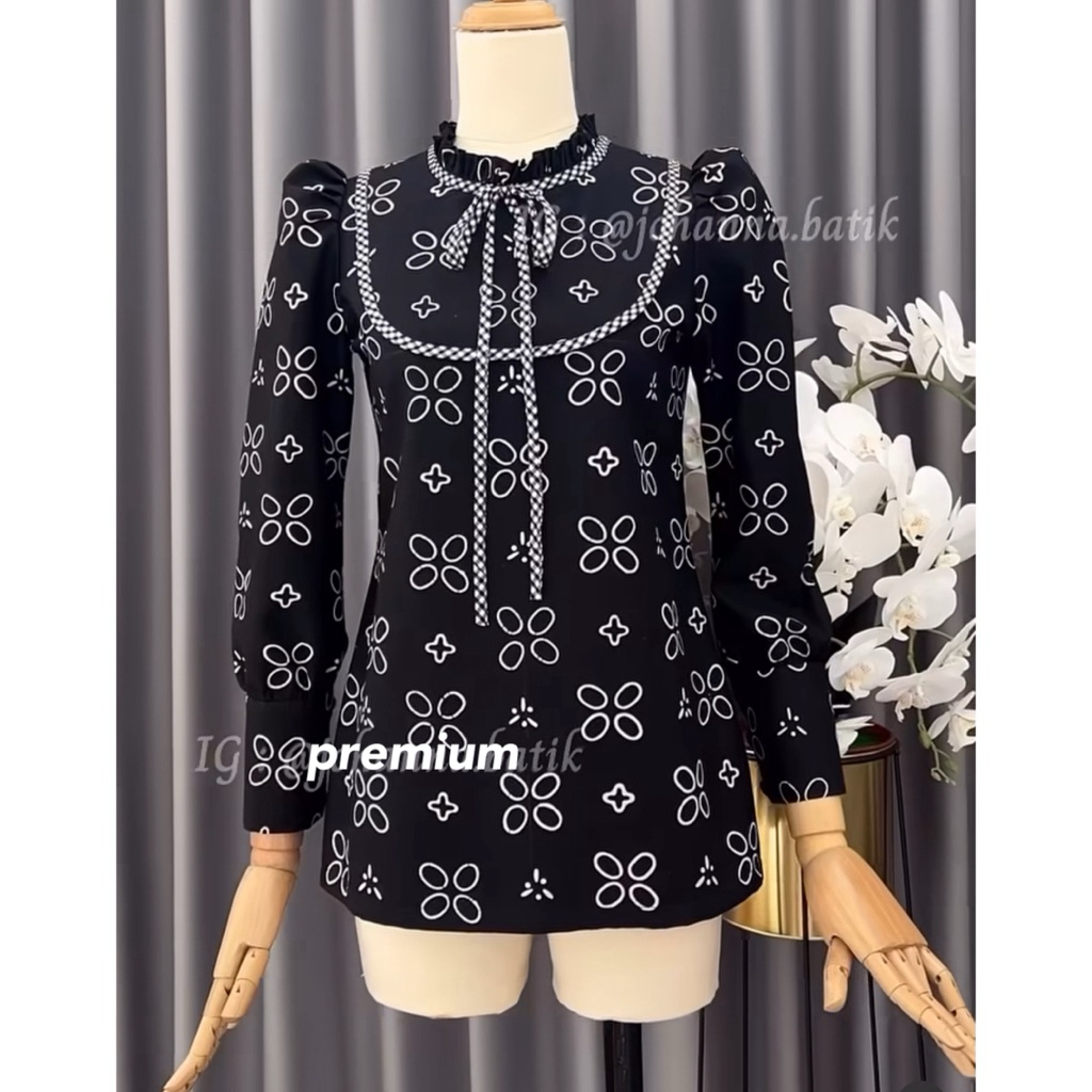 Atasan Batik Cirebon Bahan Katun | Atasan Blouse batik wanita kerja fashion