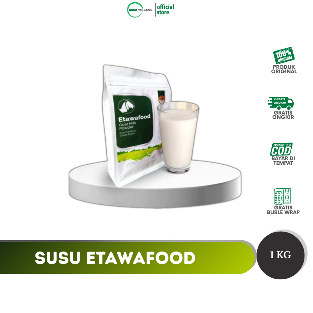 

SUSU ETAWAFOOD 1 KG | susu kambing etawa bubuk | menutrisi paru-paru | kandungan alami bermanfaat | original 100% | bisa COD