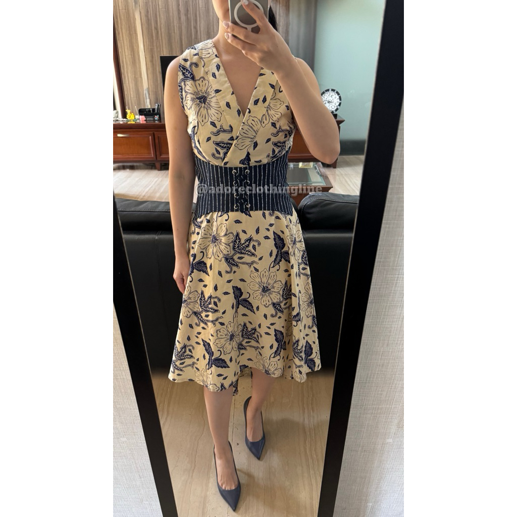 Dress Batik Kutung Encim Cream Adore