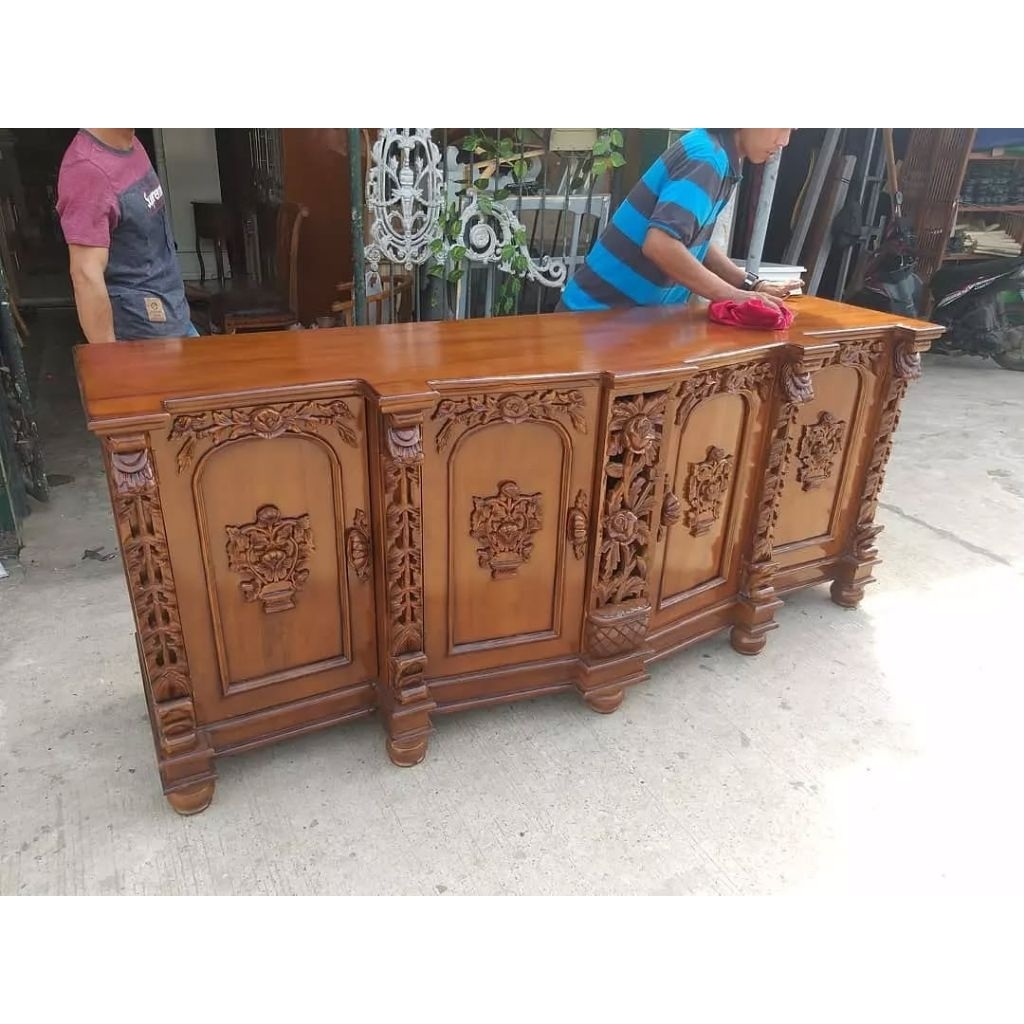 Bufet Meja Tv Ukir Kayu Jati / Meja Tv Ukir Kayu Jati Jepara