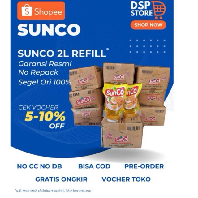 

Minyak Goreng Sunco 1dus isi 6 x2Literan Tanpa Pre-Order