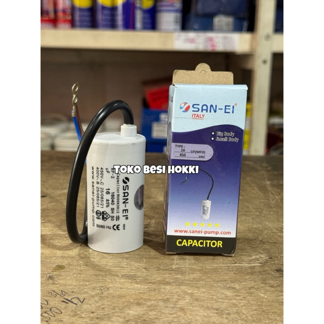 Kapasitor Bulat San-Ei 16UF / Kapasitor Pompa Air