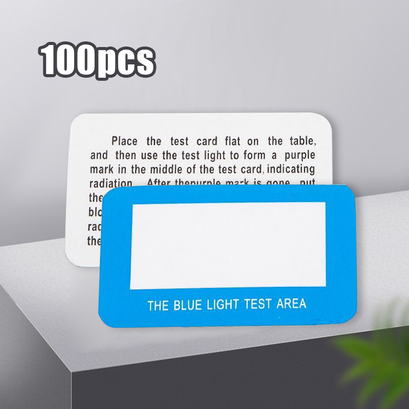 100pcs Kartu Test Kacamata Blue Light Paket Alat Tes Kacamata Anti Radiasi Sinar Biru Kartu Test Uv 