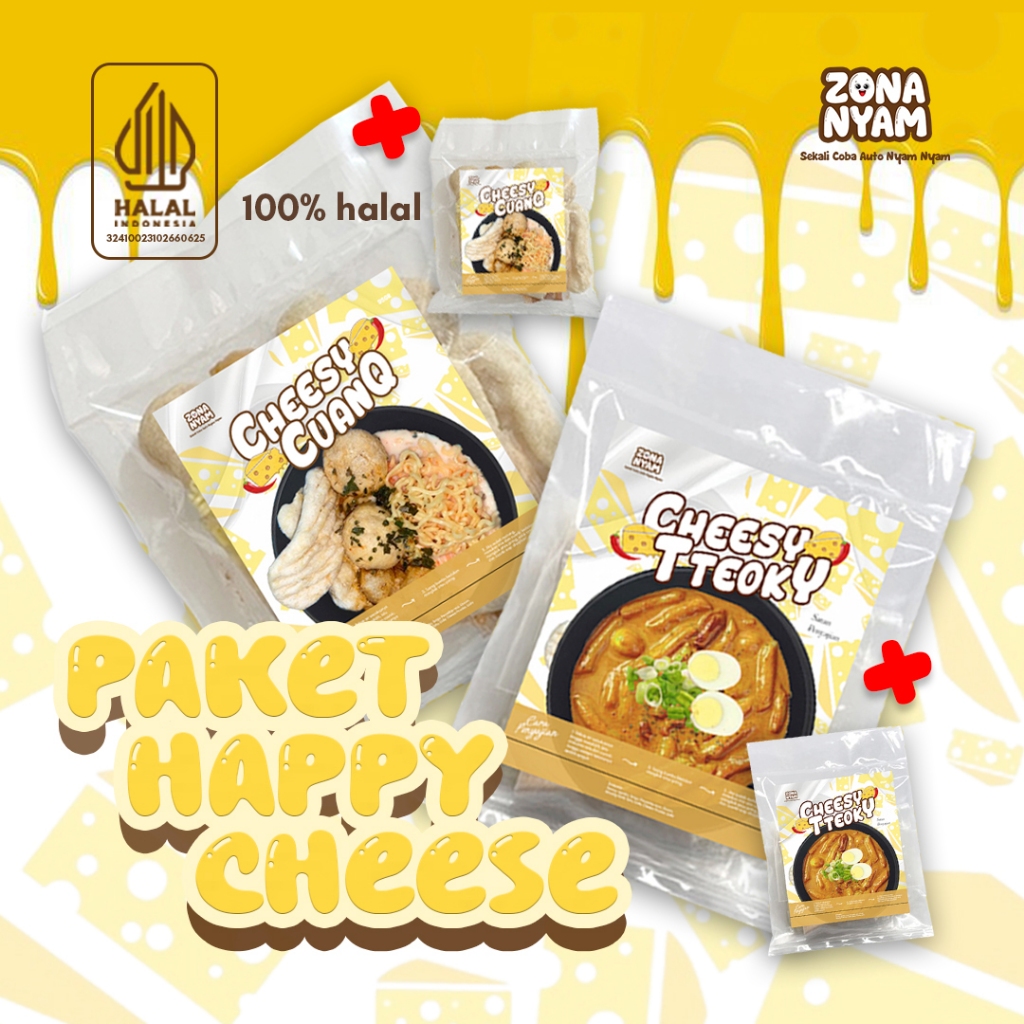 

ZONA NYAM Paket Happy Cheese 4pcs Toppoki Keju dan Cuanki Keju