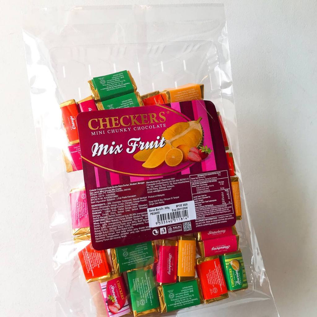 

COKLAT CHECKERS MIX FRUIT 300gr